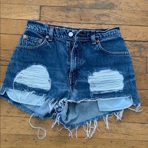 Vintage Levi’s distressed denim shorts